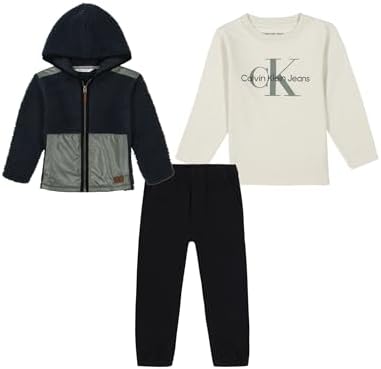 Calvin Klein Boys 3-Piece Sherpa Shacket Pant Set