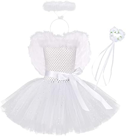 IMEKIS Halloween Angel Devil Costumes for Girls - Trick or Treat Sets