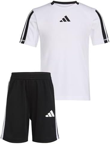 Adidas boys short sleeve soccer tee and short set