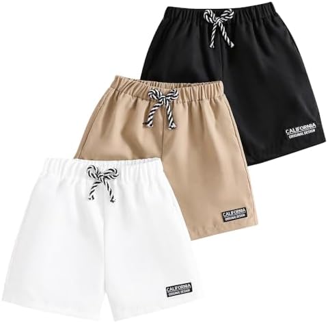 Nivne TCO Toddler Boy Clothes 3-Piece Letter-Patched Detail Shorts
