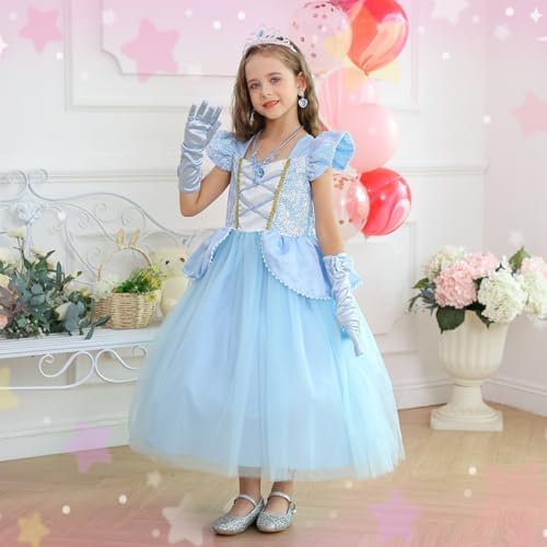 Luzlen Cinderella Costume for Girls with Accessories