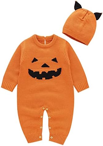 Newborn HalloweenBundle Unisex Romper Sweater Set for Baby Girls Boys