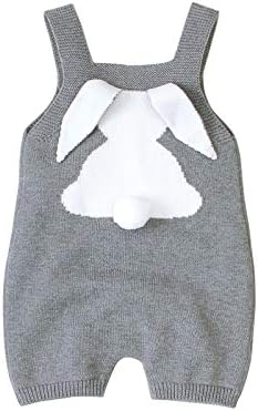 Easter Rabbit Knitted Jumpsuit Toddler Girls Soft Unisex