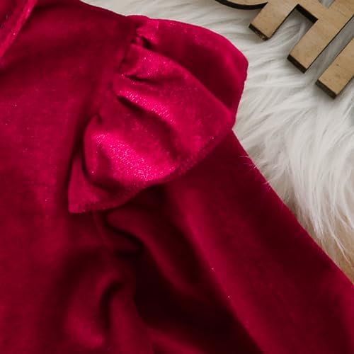 Baby Girl Christmas Romper Dress with Fur Trim