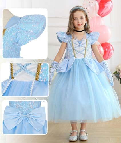Luzlen Cinderella Costume for Girls with Accessories