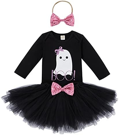 Perfect Baby Halloween Outfit - Romper Tutu Headband Set for 0-24 Months
