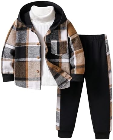 The Trendy Button Plaid Kids Outfit