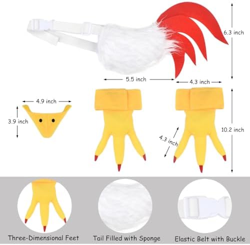 HODRME Rooster Costume Headband and Tail Set