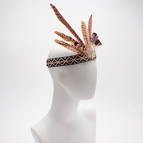 Feather Headband - Indian Headpiece Natural Design Lightweight Stylish for Kids Adults