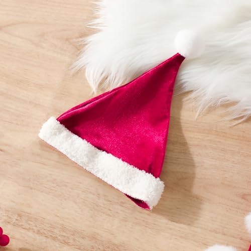 Baby Girl Christmas Romper Dress with Fur Trim