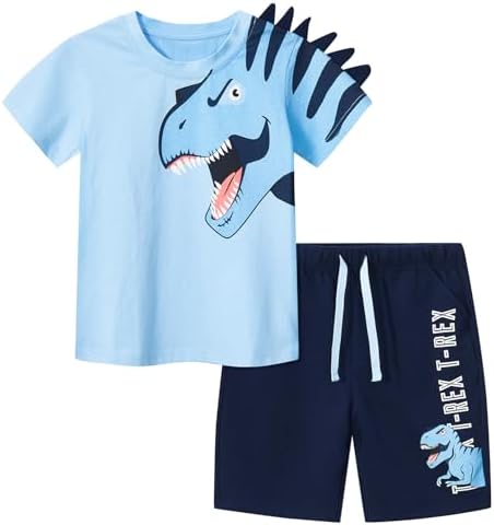 Bumeex Toddler Boys Dinosaur Themed Short Set 2-7Y