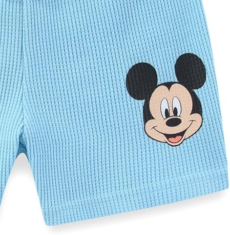 Disney Mickey Mouse Waffle Knit Boys 2PIT Shorts Set