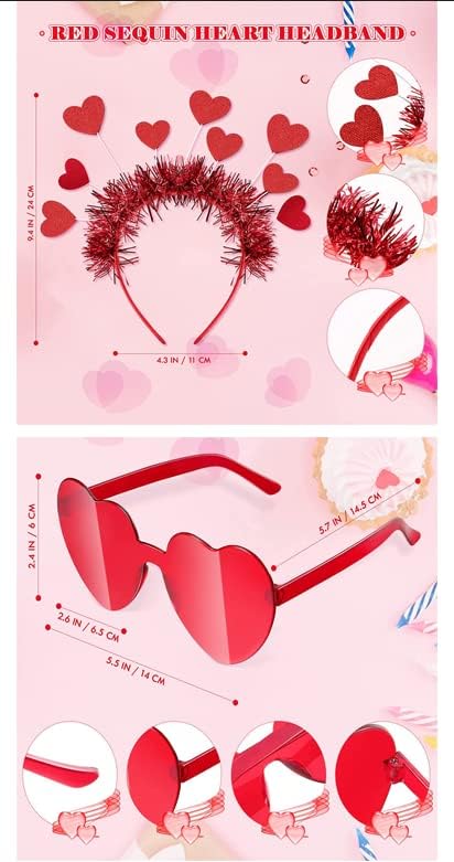 Valentines Heart Accessories Set 2 Pieces