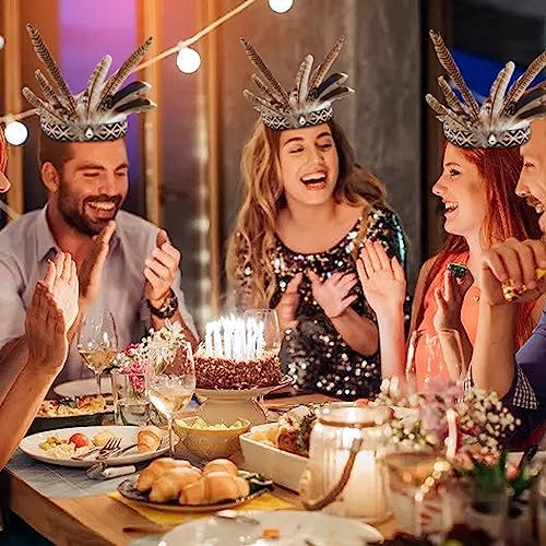 Feather Headband - Indian Headpiece Natural Design Lightweight Stylish for Kids Adults
