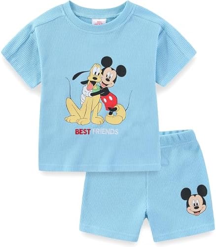 Disney Mickey Mouse Waffle Knit Boys 2PIT Shorts Set