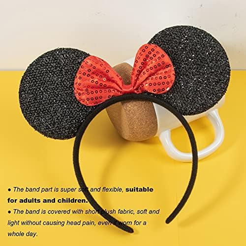 CHuangQi Mouse Ears Headband Black Red