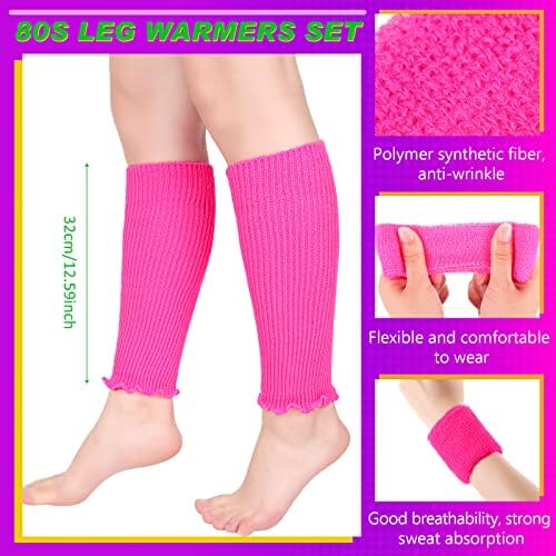 Neon Retro 80s Leg Warming Set Christmas Party Accessories