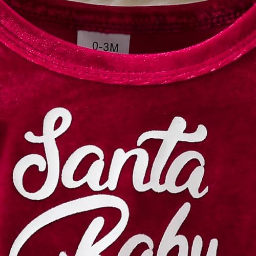 Baby Girl Christmas Romper Dress with Fur Trim