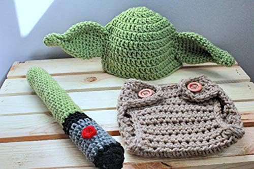 All-in-One Crochet Knit Diaper Photography Hat for Newborns