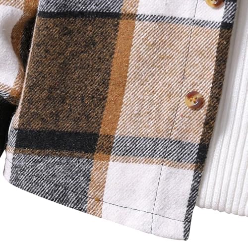 The Trendy Button Plaid Kids Outfit