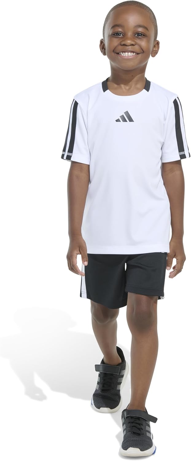 Adidas boys short sleeve soccer tee and short set