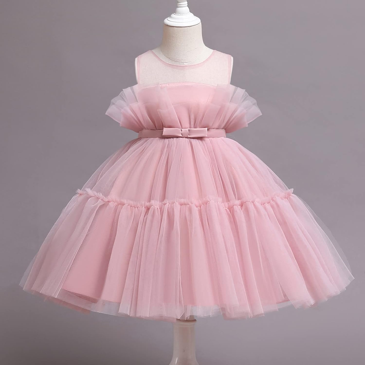 Girls Tracksuit Set Dress Kids Princess Toddler Costume Bow Patchwork Party