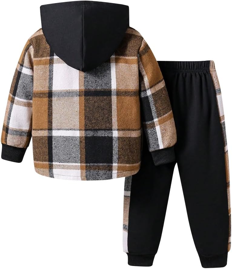 The Trendy Button Plaid Kids Outfit