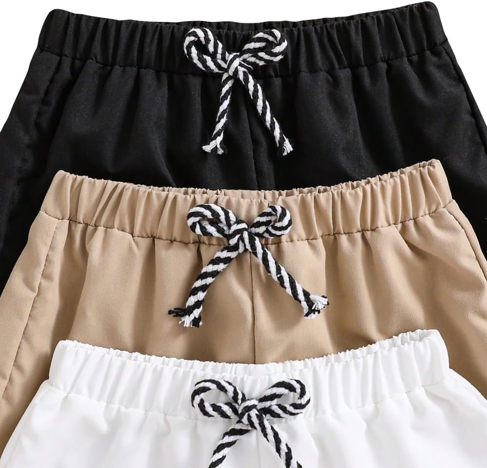 Nivne TCO Toddler Boy Clothes 3-Piece Letter-Patched Detail Shorts
