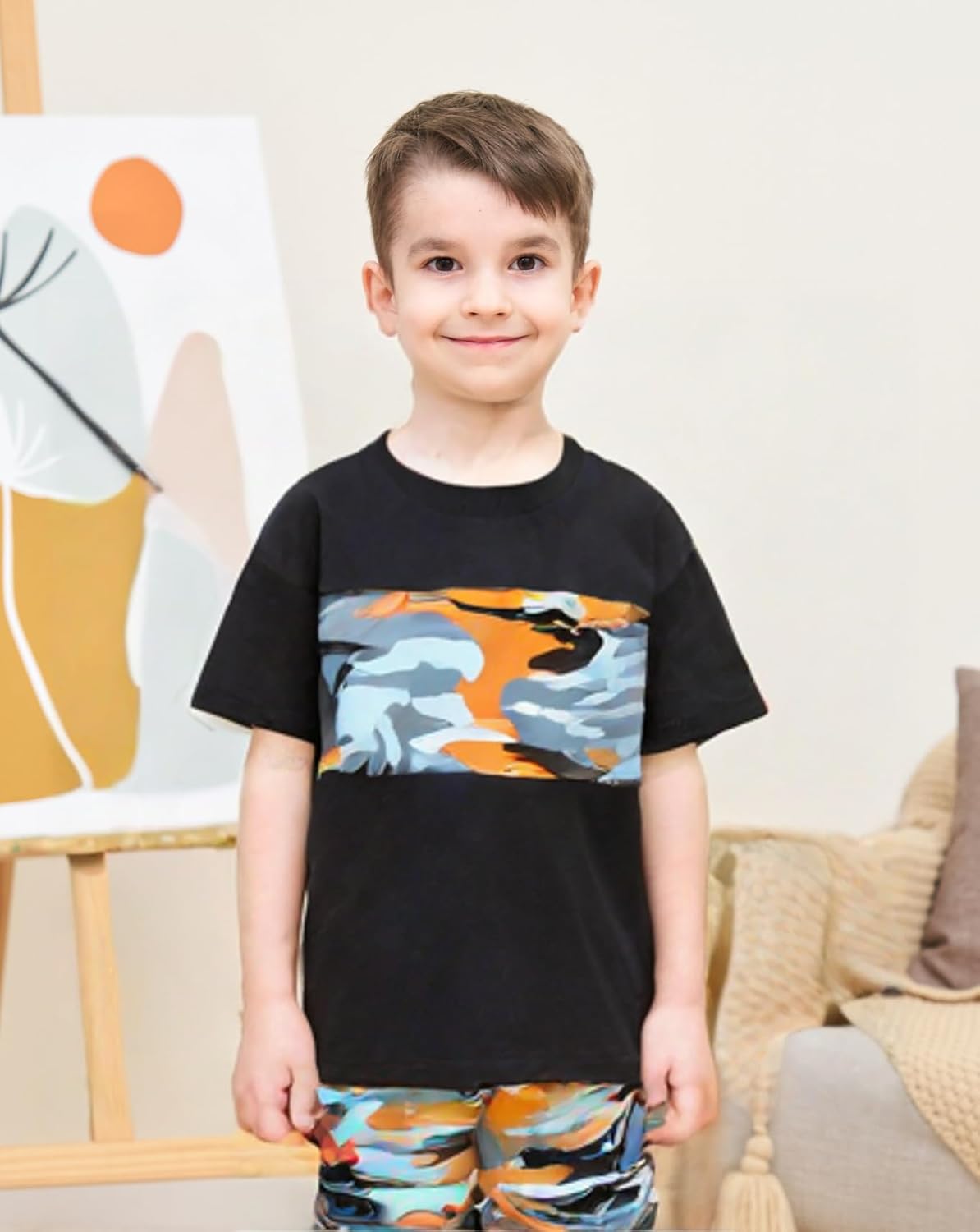 WMHNEI Coconut Tree Print Summer Set for Boys