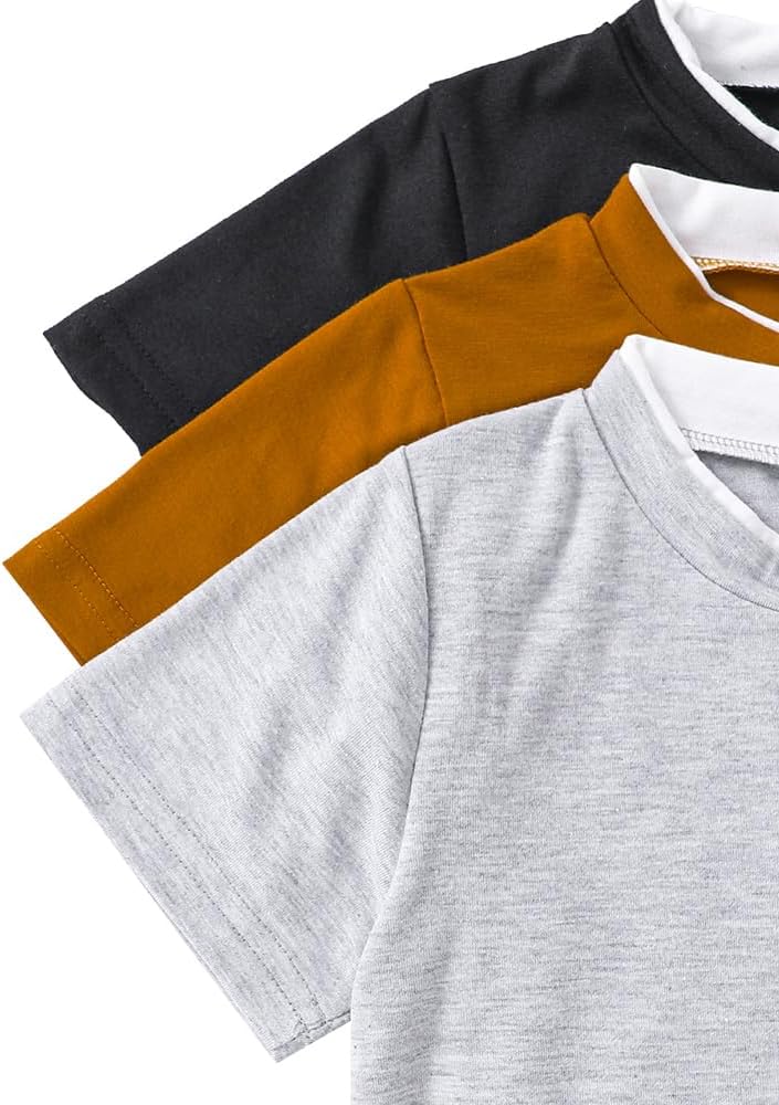 3-Piece Summer Solid T-Shirt Set