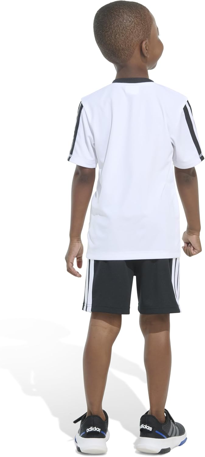 Adidas boys short sleeve soccer tee and short set