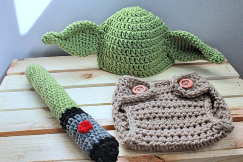 All-in-One Crochet Knit Diaper Photography Hat for Newborns