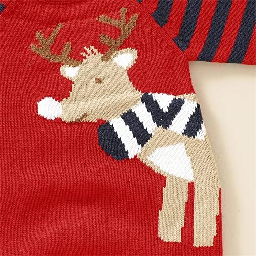 Thick Knitted Christmas Romper for Boys Deer Design 6-9 Months