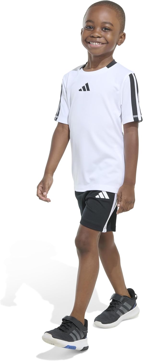 Adidas boys short sleeve soccer tee and short set