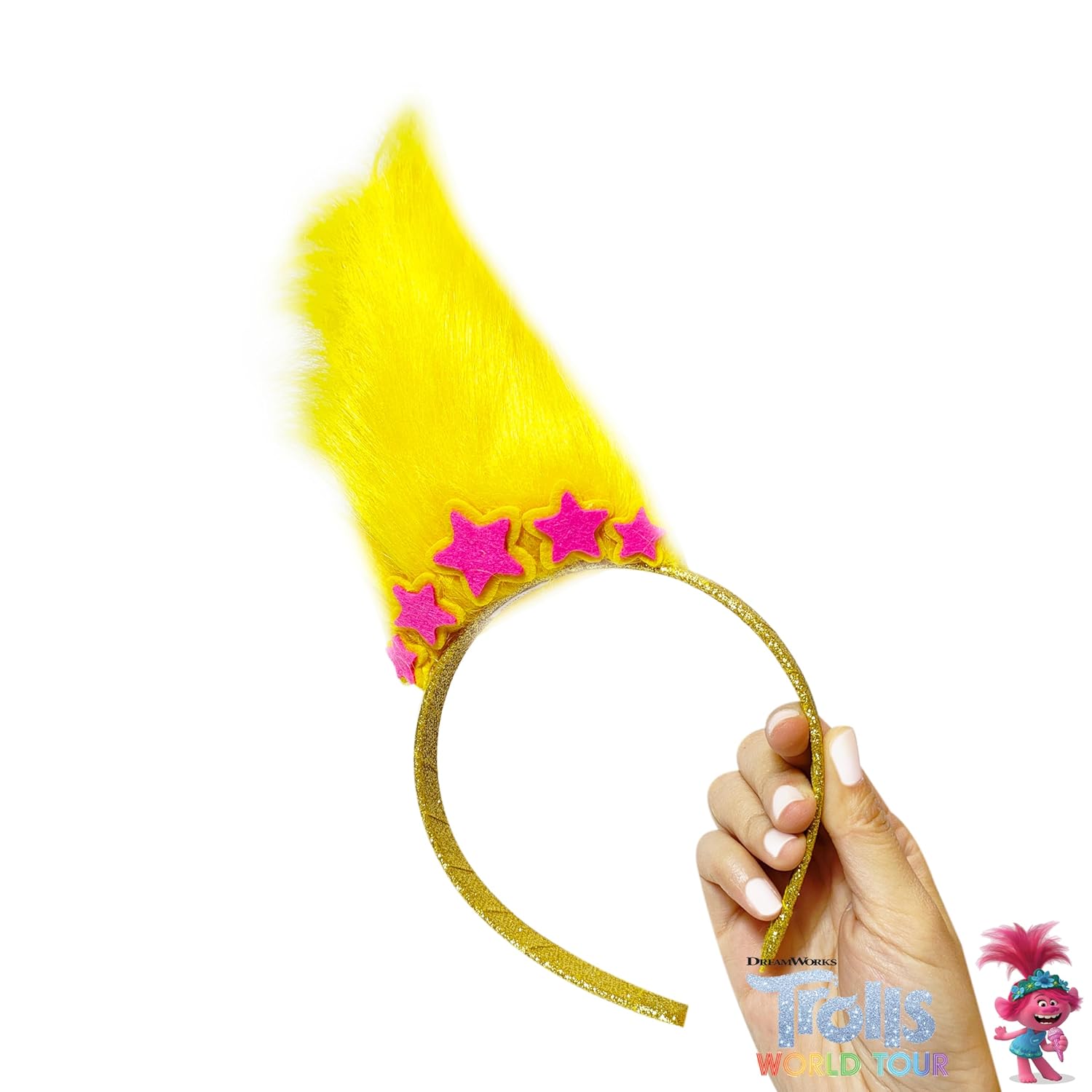 LUV HER Kids Trolls World Tour Headband with Wig for Girls