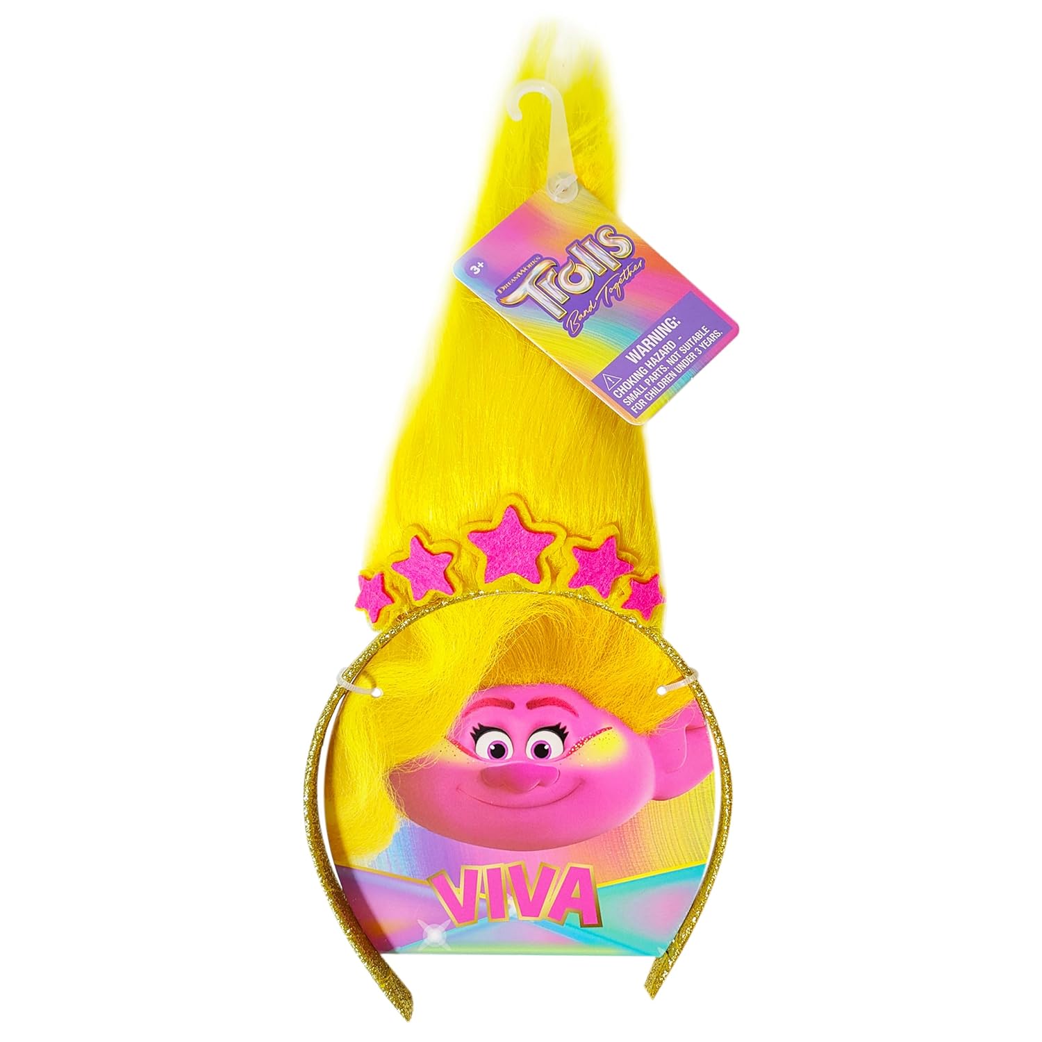 LUV HER Kids Trolls World Tour Headband with Wig for Girls