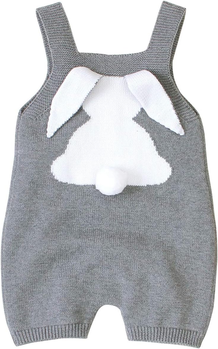 Easter Rabbit Knitted Jumpsuit Toddler Girls Soft Unisex