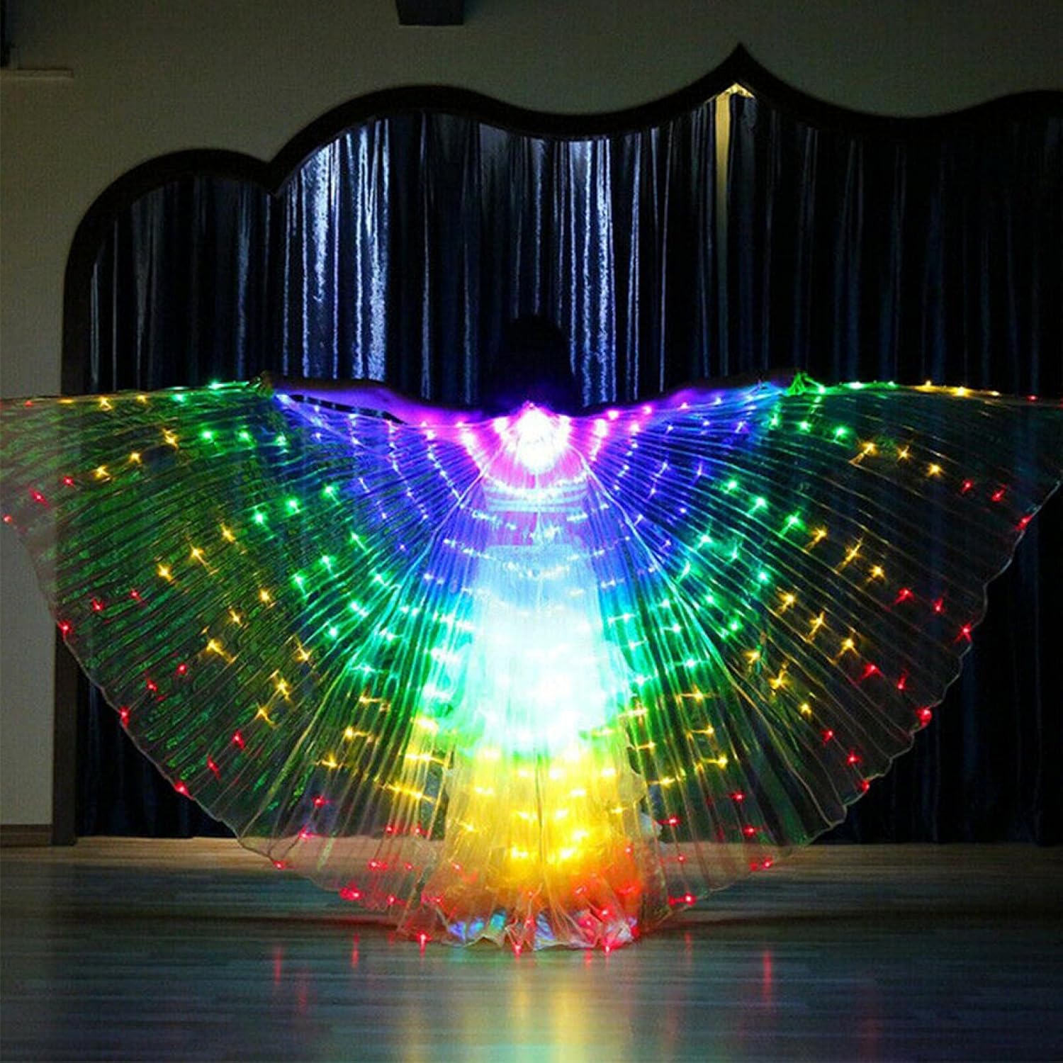AH Glowing LED Belly Dance Wingits as a butterfly