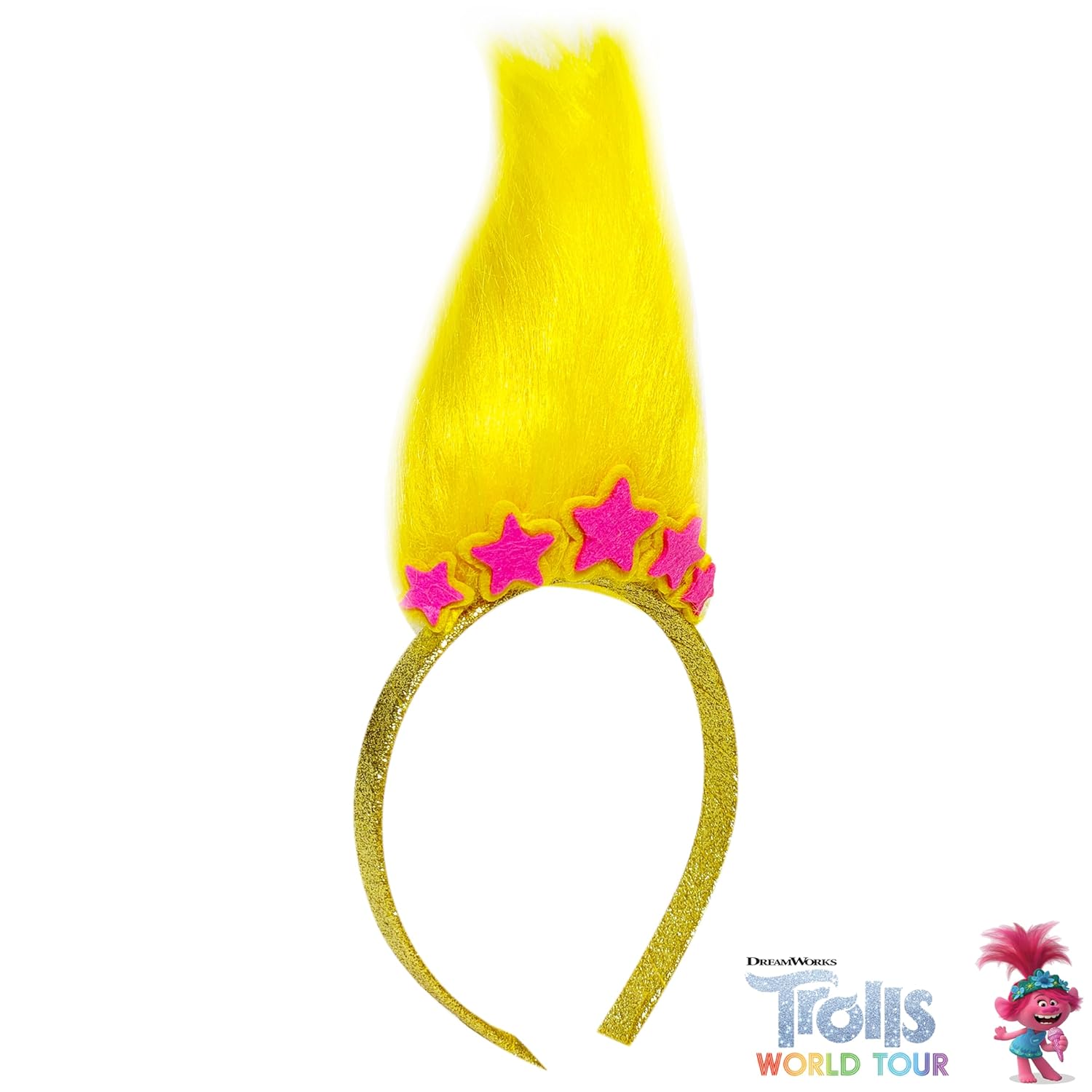 LUV HER Kids Trolls World Tour Headband with Wig for Girls