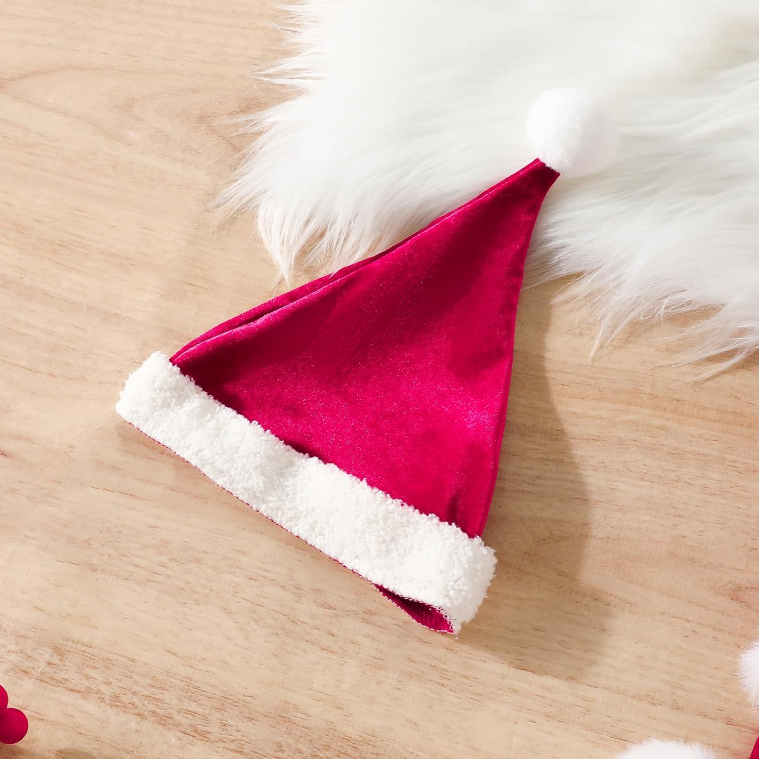 Baby Girl Christmas Romper Dress with Fur Trim