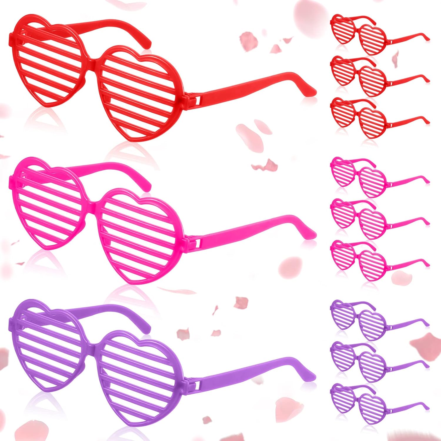 Perfect for Gifting Weewooday Heart Shaped Plastic Shutter Glasses