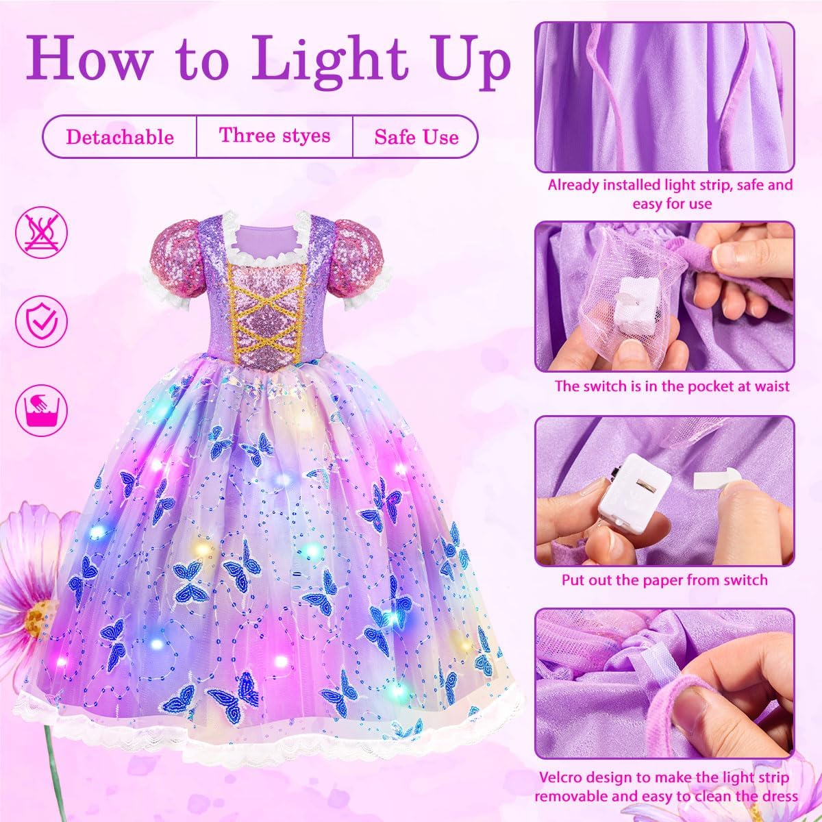 Light-Up Princess Dress for Toddler Girls