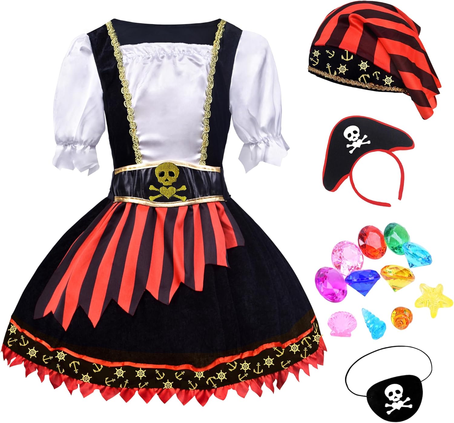 Cute Pirate Costume for Girls Ages 3-9 Years