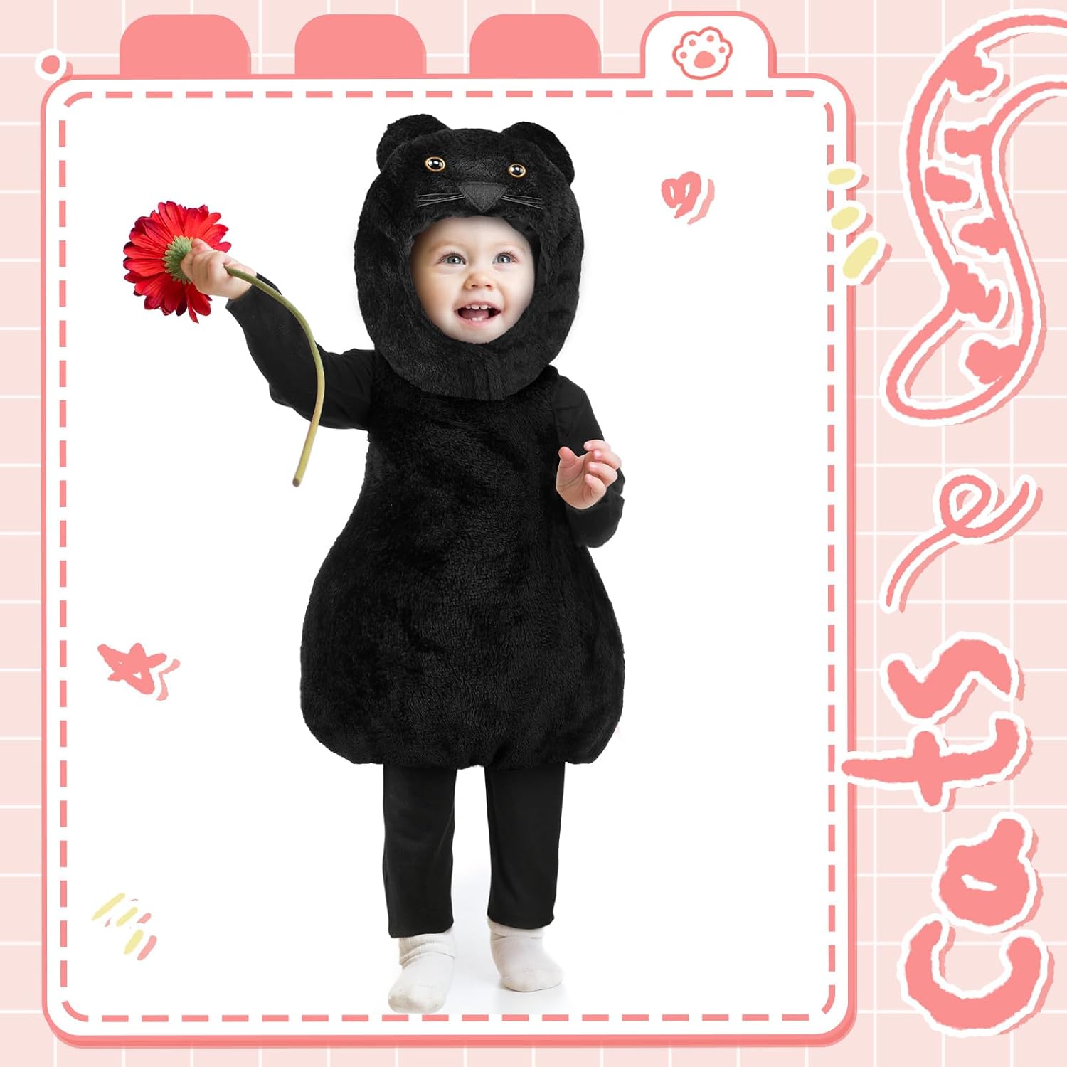 Jeyiour Halloween Toddler Cat Costume Set