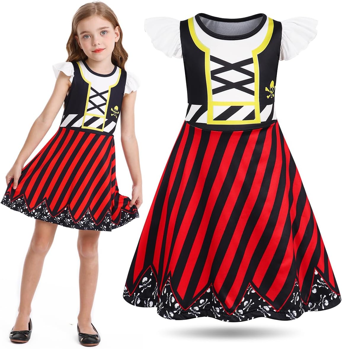 Girls Pirate Dress Buccaneer Costume Kids A-define Z-define