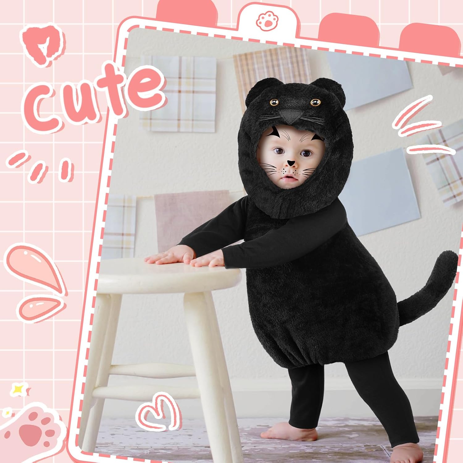 Jeyiour Halloween Toddler Cat Costume Set