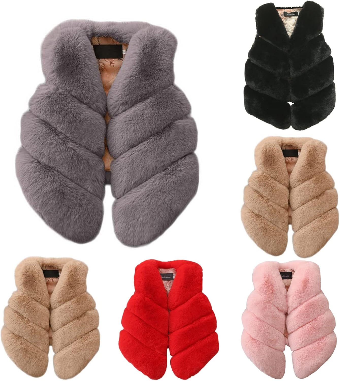 Sequins Style Faux-Fur Garland Jacket for Girls