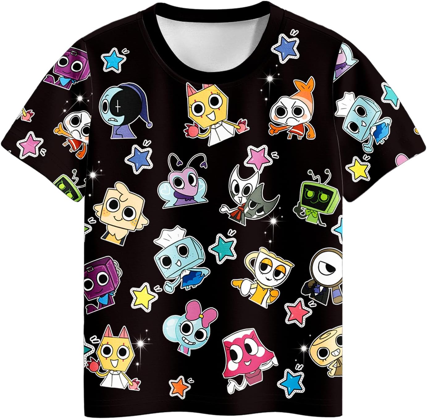 Kids Black Character Shirts Pants Set for Boys and Girls 5-14