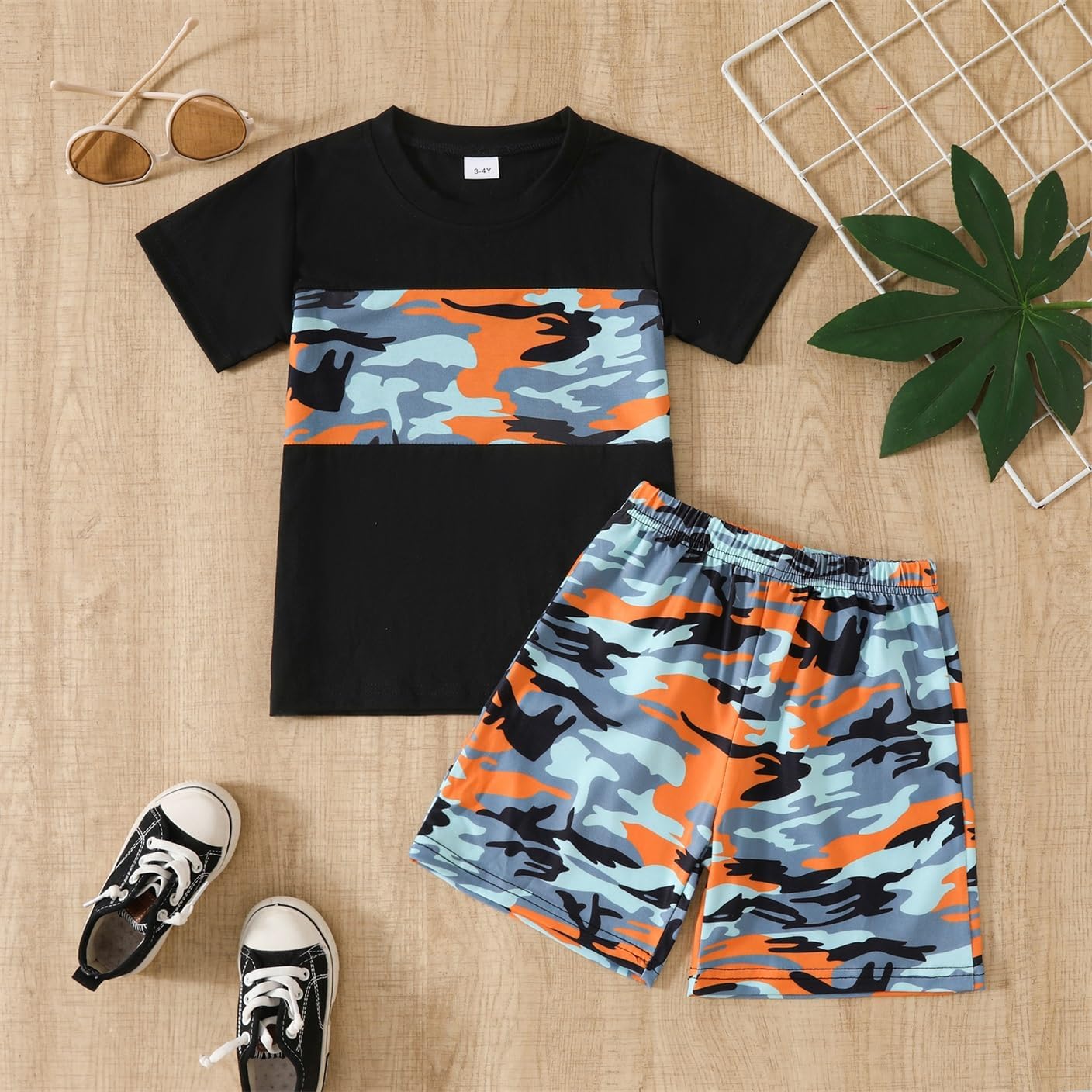 WMHNEI Coconut Tree Print Summer Set for Boys