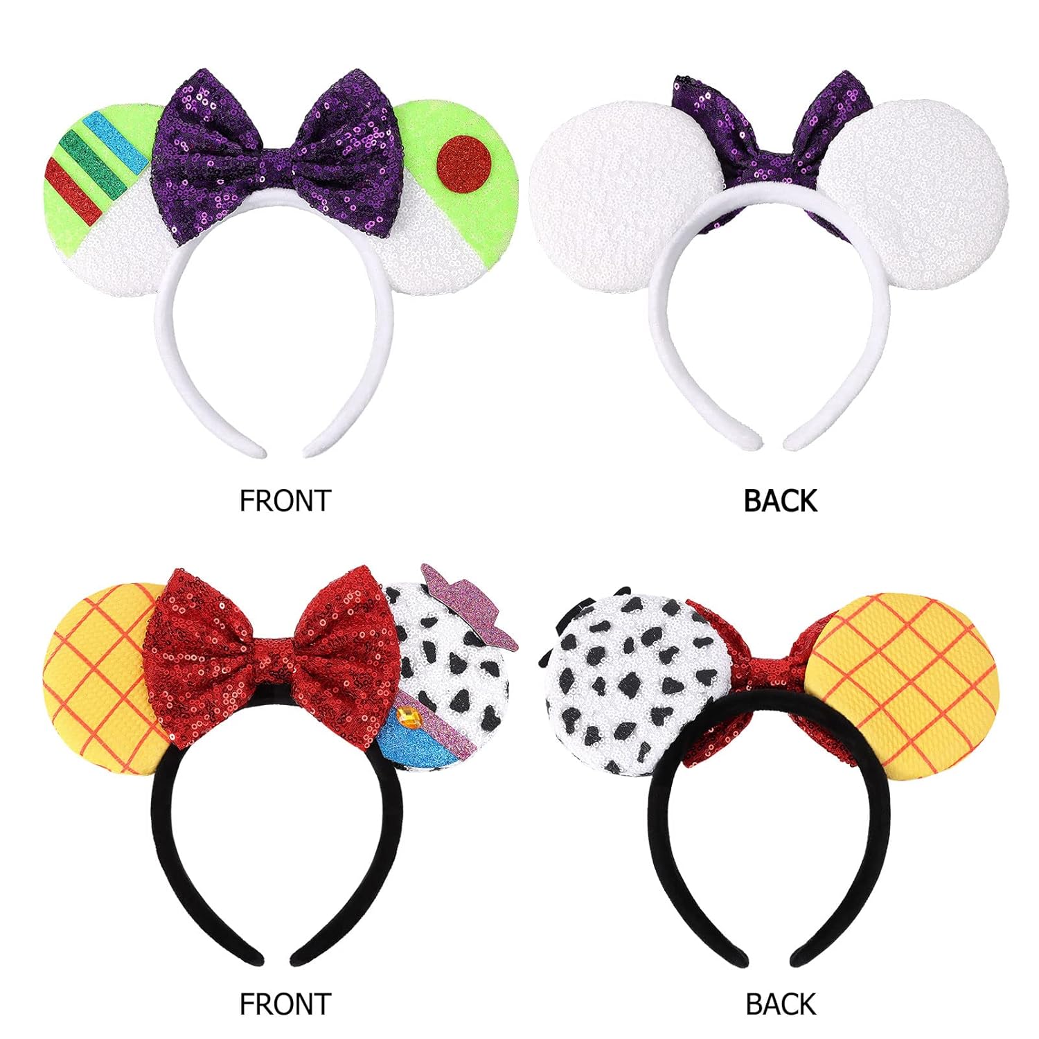 ETLUK Mouse Ears Headbands 2PCS for Girls and Boys